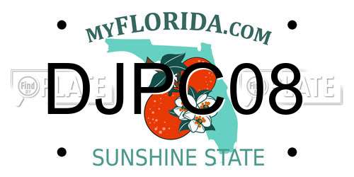 DJPC08 Florida License Plate