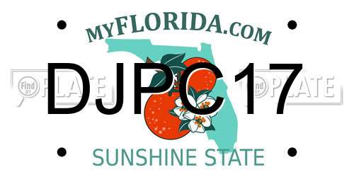 DJPC17 Florida License Plate