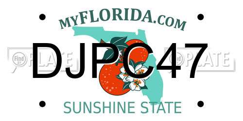 DJPC47 Florida License Plate