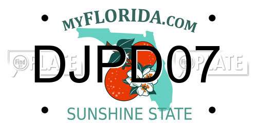 DJPD07 Florida License Plate