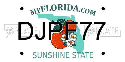 DJPF77 Florida License Plate