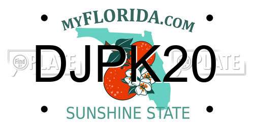 DJPK20 Florida License Plate
