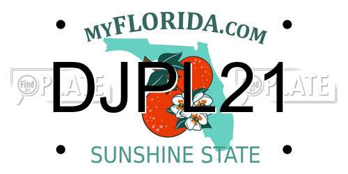 DJPL21 Florida License Plate