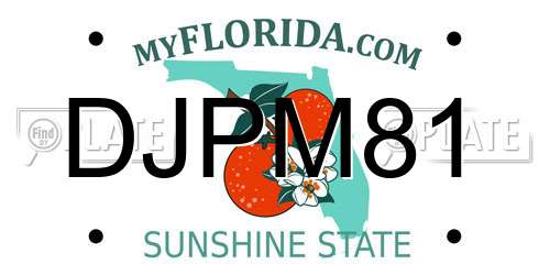 DJPM81 Florida License Plate