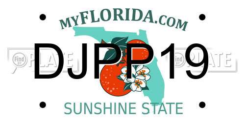 DJPP19 Florida License Plate
