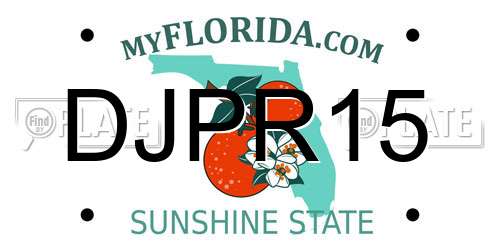 DJPR15 Florida License Plate
