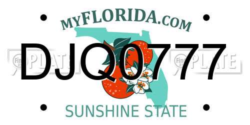DJQ0777 Florida License Plate