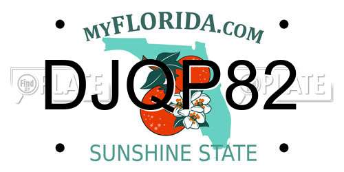 DJQP82 Florida License Plate