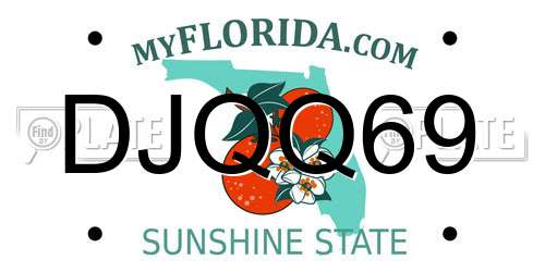 DJQQ69 Florida License Plate