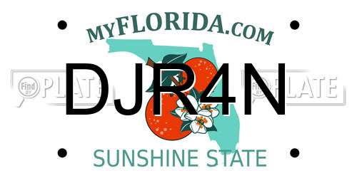 DJR4N Florida License Plate