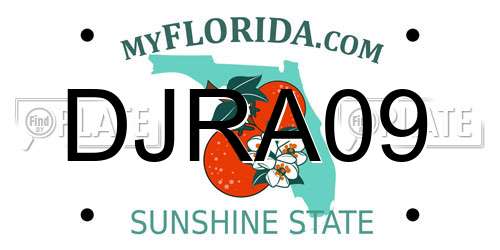 DJRA09 Florida License Plate