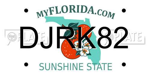 DJRK82 Florida License Plate