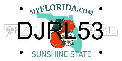 DJRL53 Florida License Plate