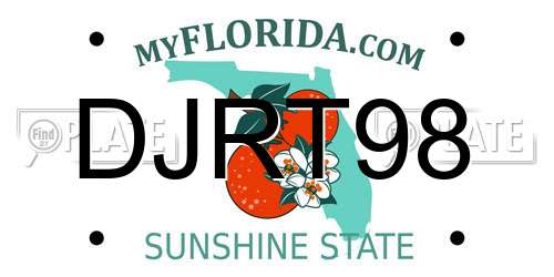 DJRT98 Florida License Plate