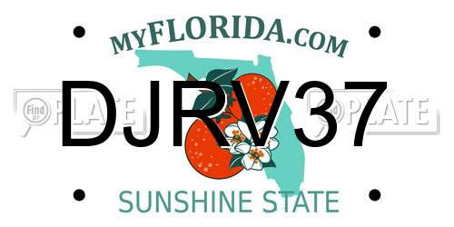 DJRV37 Florida License Plate