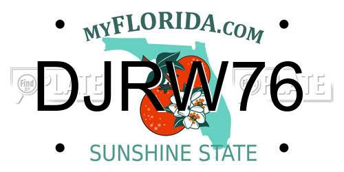 DJRW76 Florida License Plate