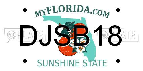 DJSB18 Florida License Plate