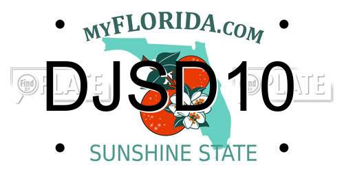 DJSD10 Florida License Plate