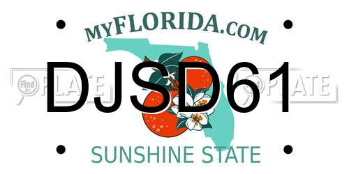 DJSD61 Florida License Plate