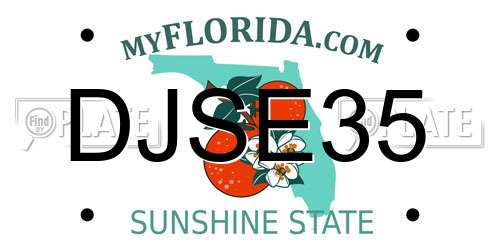 DJSE35 Florida License Plate