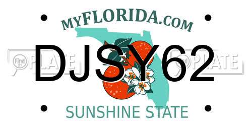 DJSY62 Florida License Plate