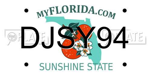 DJSY94 Florida License Plate