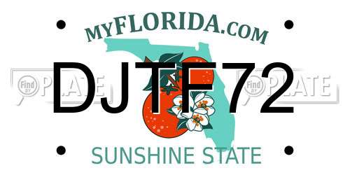 DJTF72 Florida License Plate