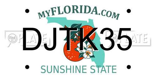 DJTK35 Florida License Plate