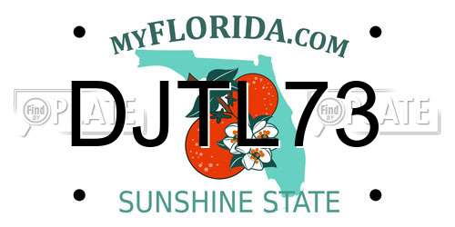 DJTL73 Florida License Plate