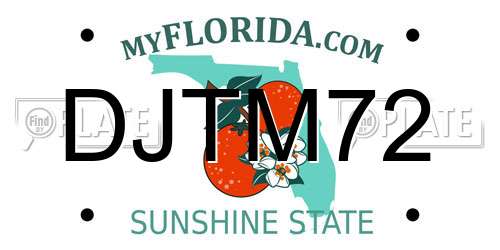 DJTM72 Florida License Plate