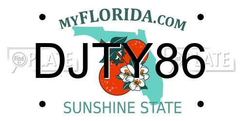 DJTY86 Florida License Plate