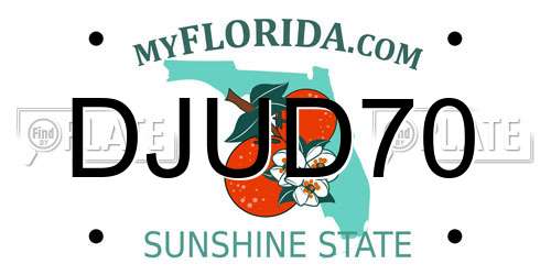 DJUD70 Florida License Plate