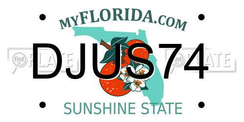 DJUS74 Florida License Plate