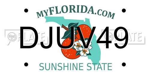 DJUV49 Florida License Plate