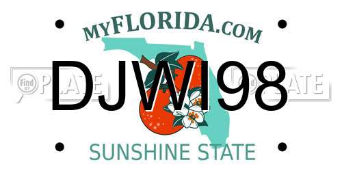 DJWI98 Florida License Plate