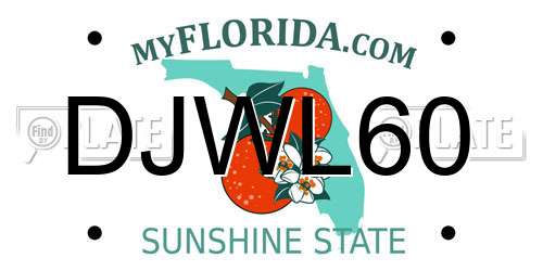 DJWL60 Florida License Plate