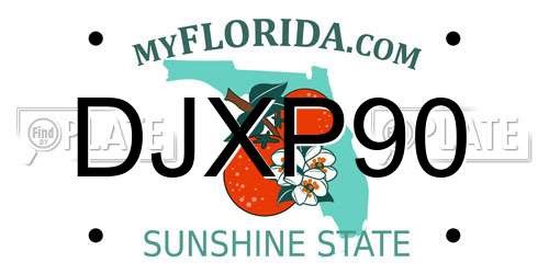 DJXP90 Florida License Plate