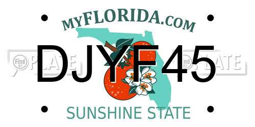 DJYF45 Florida License Plate