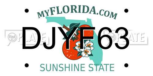 DJYF63 Florida License Plate