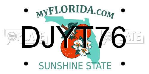DJYT76 Florida License Plate