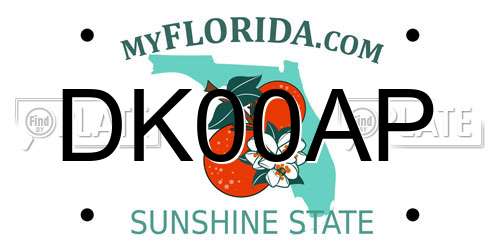 DK00AP Florida License Plate