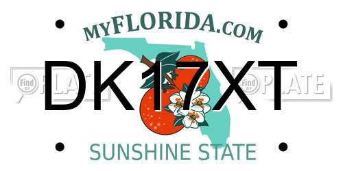 DK17XT Florida License Plate