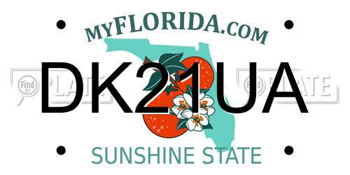 DK21UA Florida License Plate
