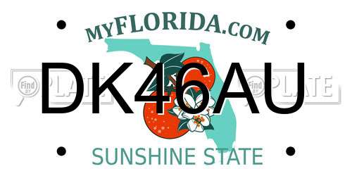 DK46AU Florida License Plate