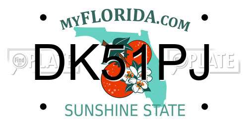 DK51PJ Florida License Plate