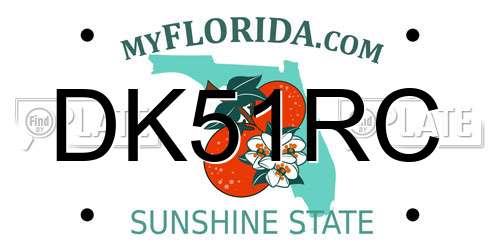 DK51RC Florida License Plate