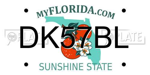 DK57BL Florida License Plate