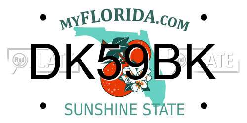 DK59BK Florida License Plate