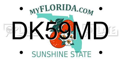 DK59MD Florida License Plate
