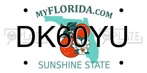 DK60YU Florida License Plate